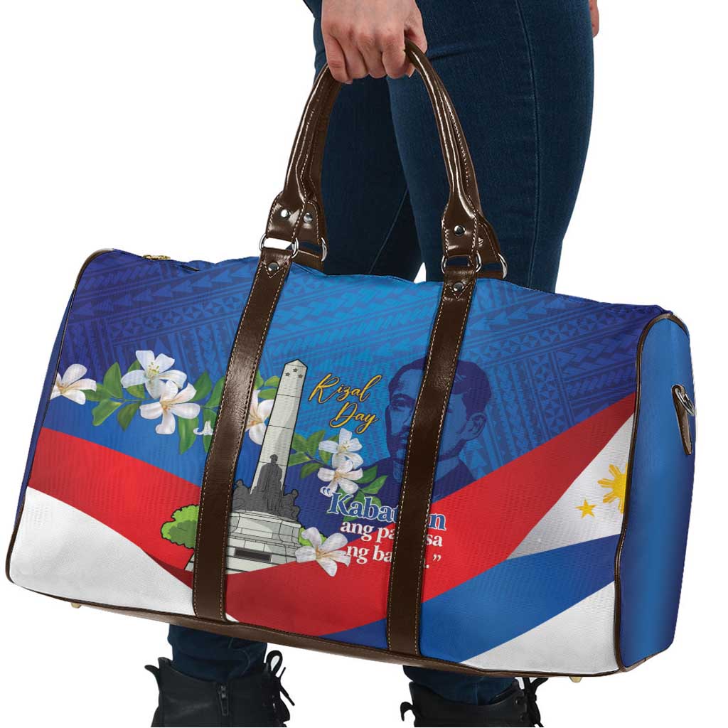Philippines Rizal Day Travel Bag Filipino Motto Stella Polynesian Pattern - Polynesian Pride