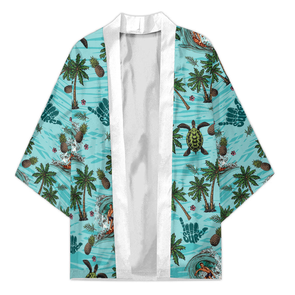Aloha Hawaii Surfing Tropical Seamless Kimono