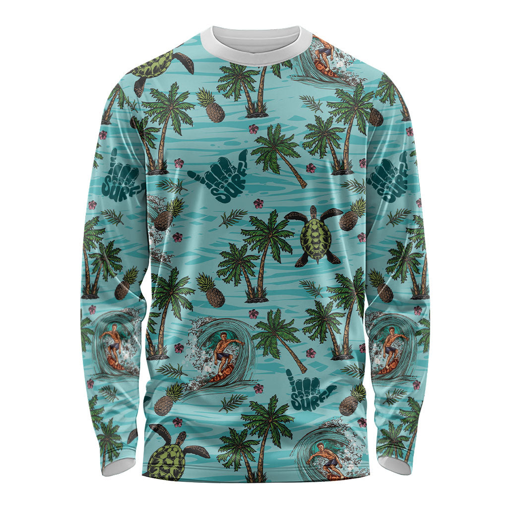 Aloha Hawaii Surfing Tropical Seamless Long Sleeve Shirt