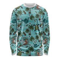 Aloha Hawaii Surfing Tropical Seamless Long Sleeve Shirt LT14 Unisex Cyan - Polynesian Pride