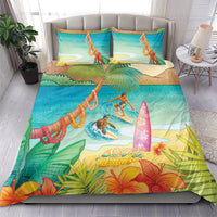 Surfing Paradise Hawaii Bedding Set Tropical Flowers Beachy Vibes LT14 - Polynesian Pride