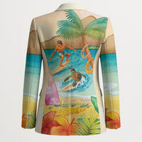 Surfing Paradise Hawaii Blazer Tropical Flowers Beachy Vibes LT14 - Polynesian Pride