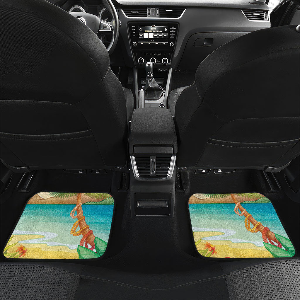 Surfing Paradise Hawaii Car Mats Tropical Flowers Beachy Vibes LT14 Set 2pcs - Back Multicolor - Polynesian Pride