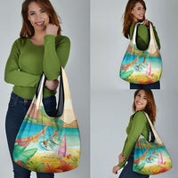Surfing Paradise Hawaii Grocery Bag Tropical Flowers Beachy Vibes LT14 - Polynesian Pride