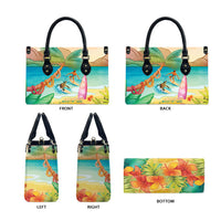 Surfing Paradise Hawaii Leather Bag Tropical Flowers Beachy Vibes LT14 - Polynesian Pride