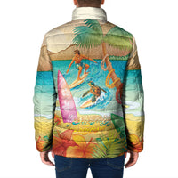 Surfing Paradise Hawaii Padded Jacket Tropical Flowers Beachy Vibes LT14 - Polynesian Pride
