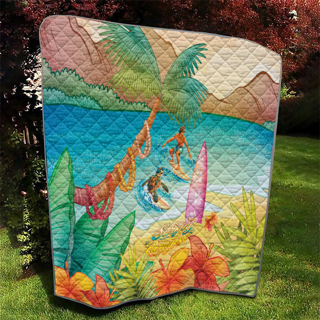 Surfing Paradise Hawaii Quilt Tropical Flowers Beachy Vibes LT14 - Polynesian Pride