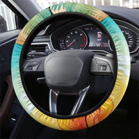 Surfing Paradise Hawaii Steering Wheel Cover Tropical Flowers Beachy Vibes LT14 - Polynesian Pride