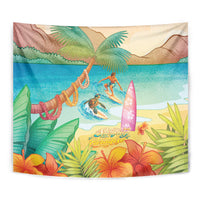 Surfing Paradise Hawaii Tapestry Tropical Flowers Beachy Vibes LT14 - Polynesian Pride