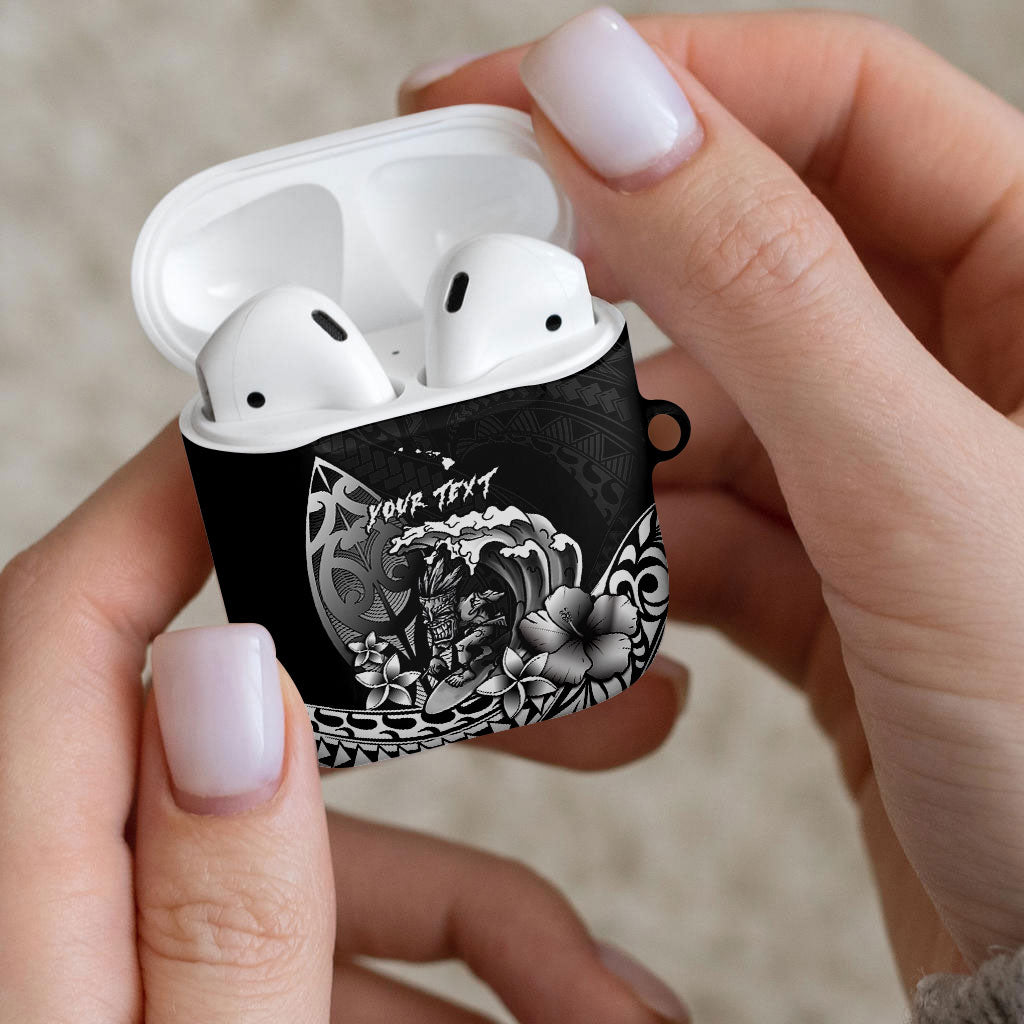 Hawaii Surfing Personalized AirPods Case Born To Surf Tiki Hawaiian Pattern LT14 - Polynesian Pride