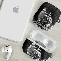 Hawaii Surfing Personalized AirPods Case Born To Surf Tiki Hawaiian Pattern LT14 - Polynesian Pride