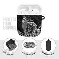 Hawaii Surfing Personalized AirPods Case Born To Surf Tiki Hawaiian Pattern LT14 - Polynesian Pride