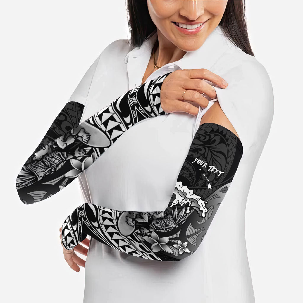 Hawaii Surfing Personalized Arm Sleeves Born To Surf Tiki Hawaiian Pattern LT14 - Polynesian Pride