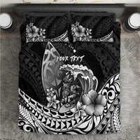 Hawaii Surfing Personalized Bedding Set Born To Surf Tiki Hawaiian Pattern LT14 Black - Polynesian Pride