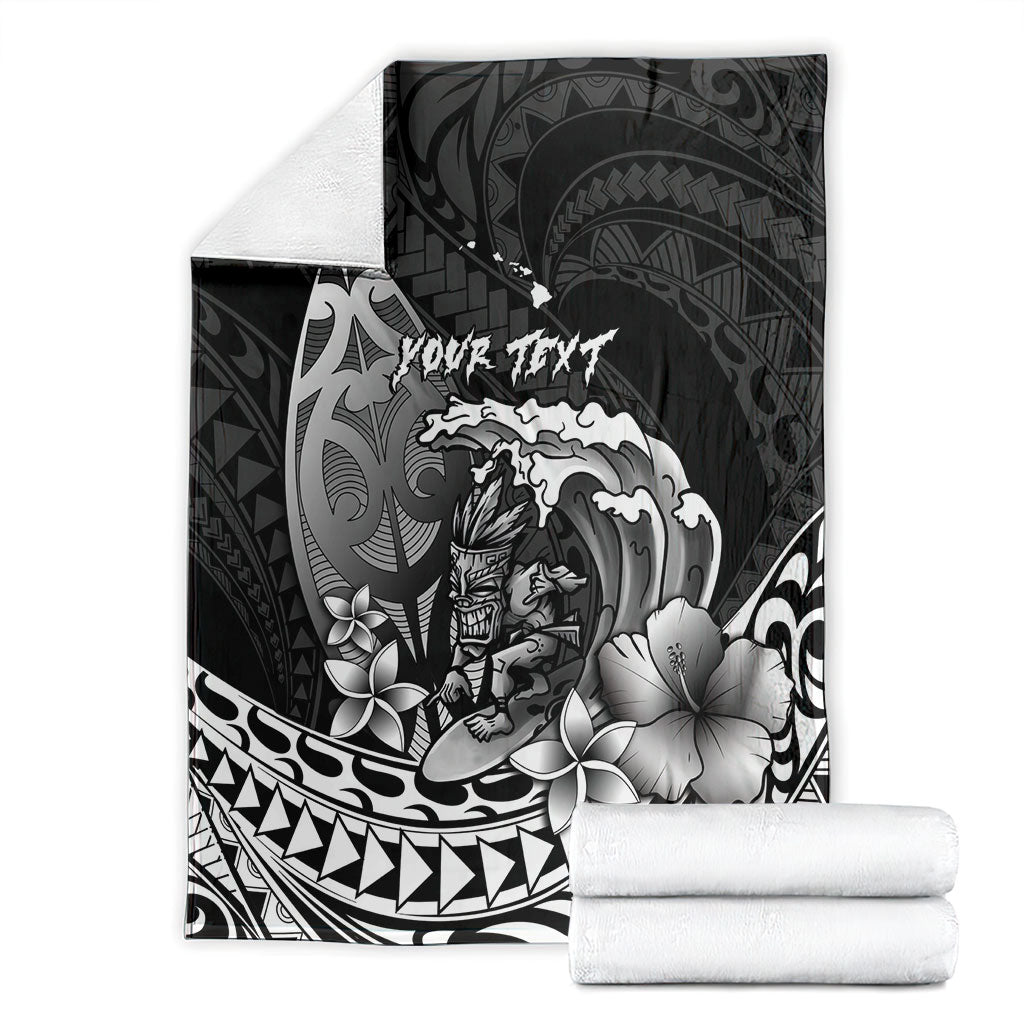 Hawaii Surfing Personalized Blanket Born To Surf Tiki Hawaiian Pattern LT14 - Polynesian Pride