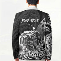 Hawaii Surfing Personalized Blazer Born To Surf Tiki Hawaiian Pattern LT14 - Polynesian Pride