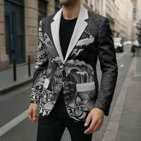 Hawaii Surfing Personalized Blazer Born To Surf Tiki Hawaiian Pattern LT14 - Polynesian Pride