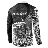 Hawaii Surfing Personalized Button Sweatshirt Born To Surf Tiki Hawaiian Pattern LT14 - Polynesian Pride