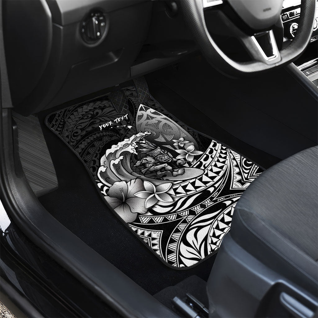 Hawaii Surfing Personalized Car Mats Born To Surf Tiki Hawaiian Pattern LT14 - Polynesian Pride