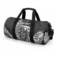 Hawaii Surfing Personalized Duffle Bag Born To Surf Tiki Hawaiian Pattern LT14 - Polynesian Pride