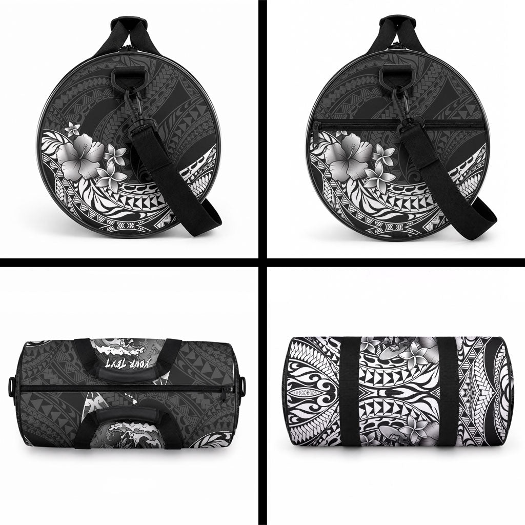 Hawaii Surfing Personalized Duffle Bag Born To Surf Tiki Hawaiian Pattern LT14 - Polynesian Pride