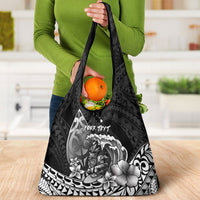 Hawaii Surfing Personalized Grocery Bag Born To Surf Tiki Hawaiian Pattern LT14 - Polynesian Pride