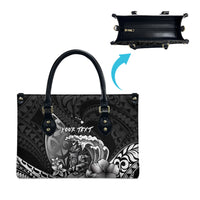 Hawaii Surfing Personalized Leather Bag Born To Surf Tiki Hawaiian Pattern LT14 - Polynesian Pride