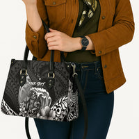 Hawaii Surfing Personalized Leather Bag Born To Surf Tiki Hawaiian Pattern LT14 - Polynesian Pride