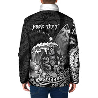 Hawaii Surfing Personalized Padded Jacket Born To Surf Tiki Hawaiian Pattern LT14 - Polynesian Pride