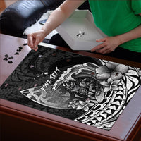 Hawaii Surfing Personalized Puzzle Born To Surf Tiki Hawaiian Pattern LT14 - Polynesian Pride