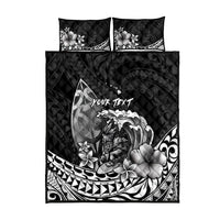 Hawaii Surfing Personalized Quilt Bed Set Born To Surf Tiki Hawaiian Pattern LT14 - Polynesian Pride