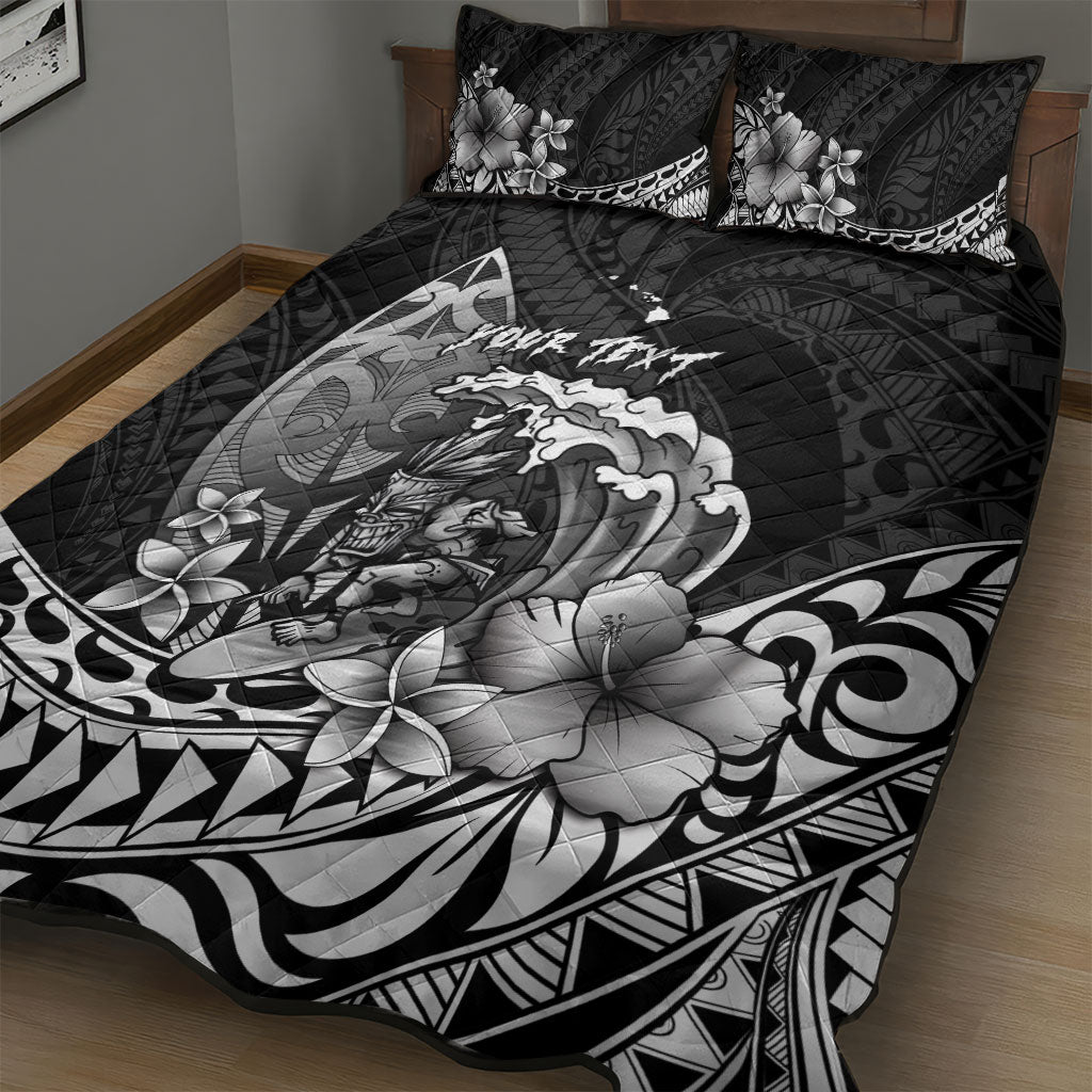 Hawaii Surfing Personalized Quilt Bed Set Born To Surf Tiki Hawaiian Pattern LT14 - Polynesian Pride