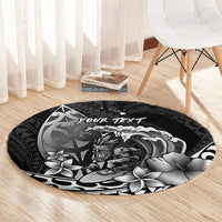 Hawaii Surfing Personalized Round Carpet Born To Surf Tiki Hawaiian Pattern LT14 - Polynesian Pride