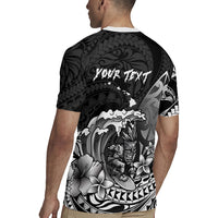 Hawaii Surfing Personalized Rugby Jersey Born To Surf Tiki Hawaiian Pattern LT14 - Polynesian Pride