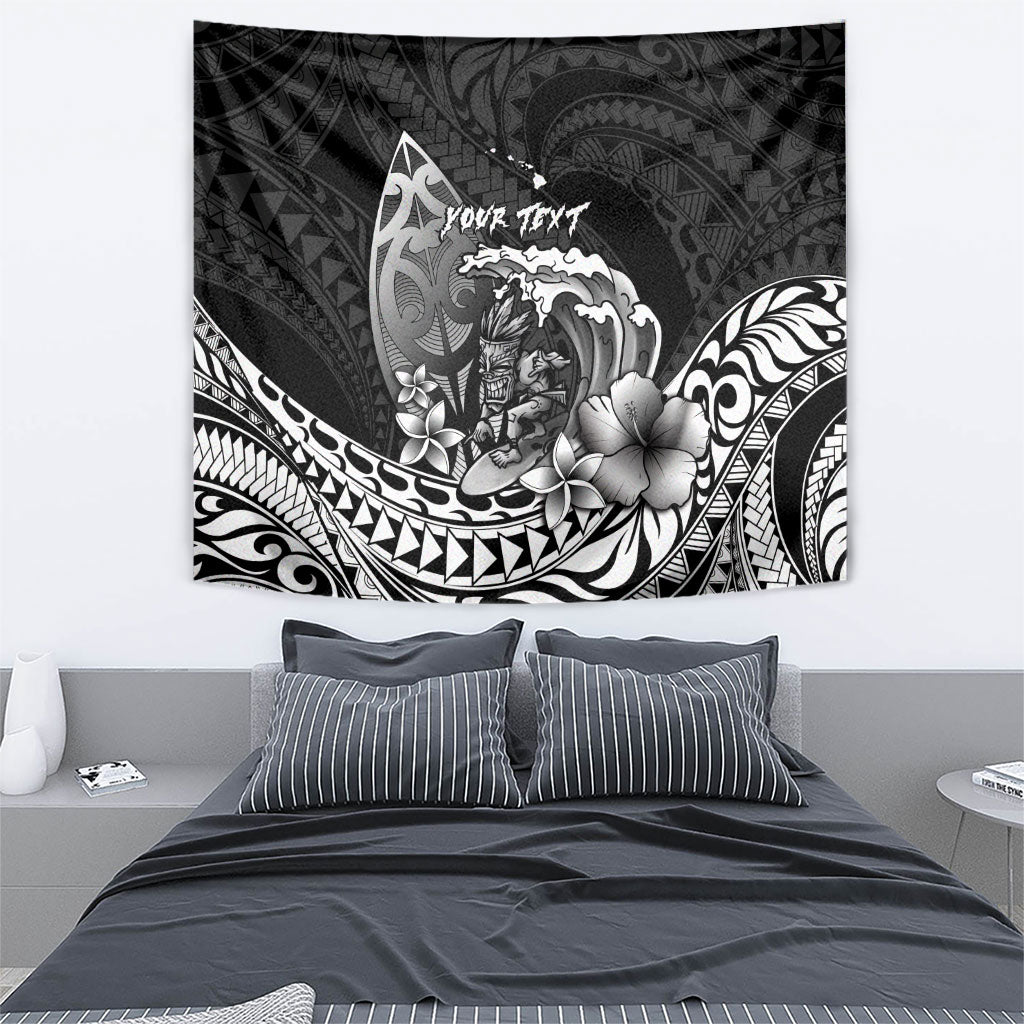 Hawaii Surfing Personalized Tapestry Born To Surf Tiki Hawaiian Pattern LT14 - Polynesian Pride