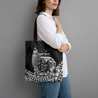 Hawaii Surfing Personalized Tote Bag Born To Surf Tiki Hawaiian Pattern LT14 - Polynesian Pride