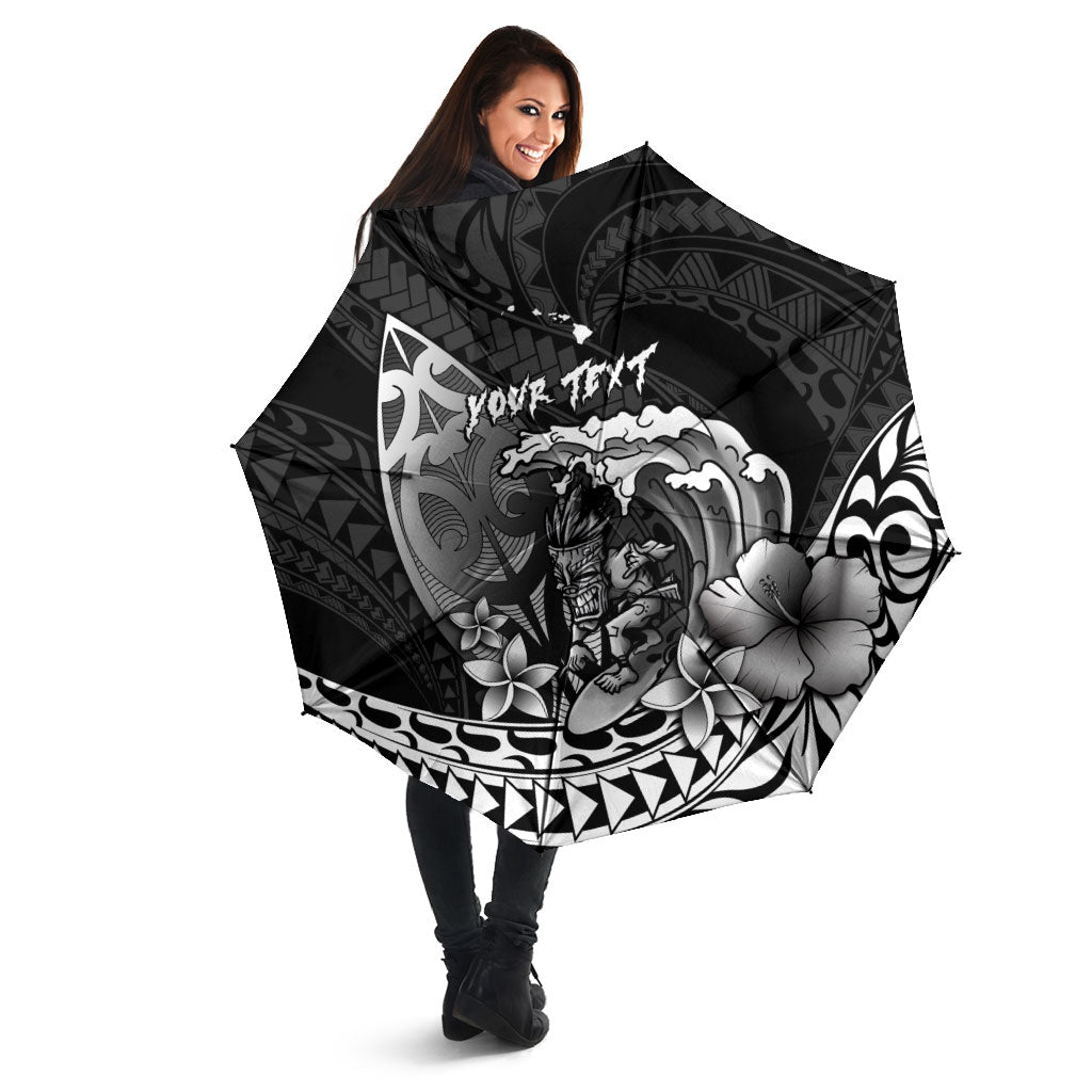 Hawaii Surfing Personalized Umbrella Born To Surf Tiki Hawaiian Pattern LT14 - Polynesian Pride