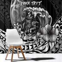Hawaii Surfing Personalized Window Curtain Born To Surf Tiki Hawaiian Pattern LT14 - Polynesian Pride