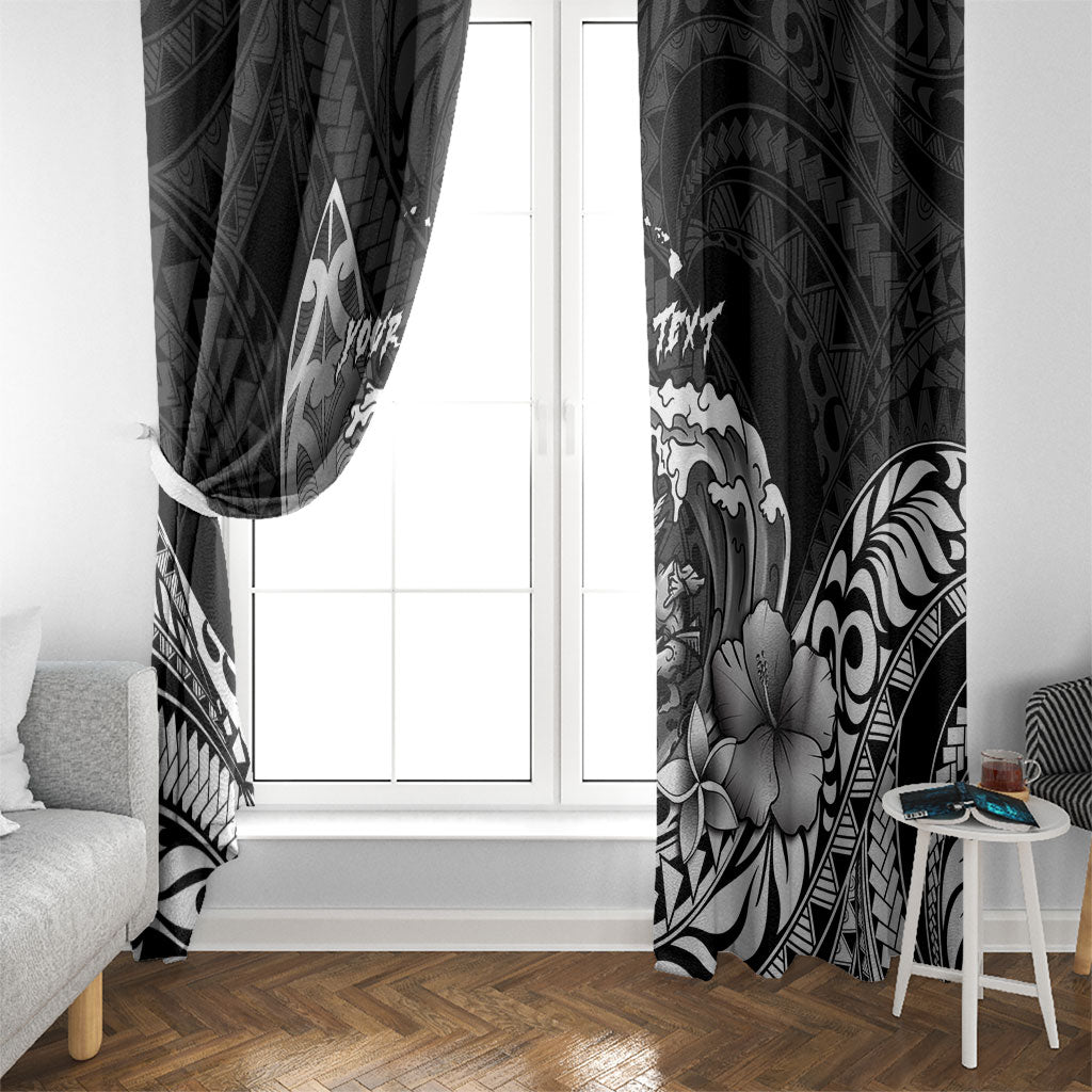 Hawaii Surfing Personalized Window Curtain Born To Surf Tiki Hawaiian Pattern LT14 - Polynesian Pride