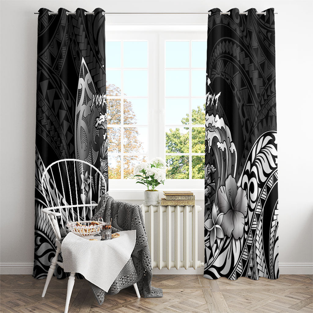 Hawaii Surfing Personalized Window Curtain Born To Surf Tiki Hawaiian Pattern LT14 - Polynesian Pride