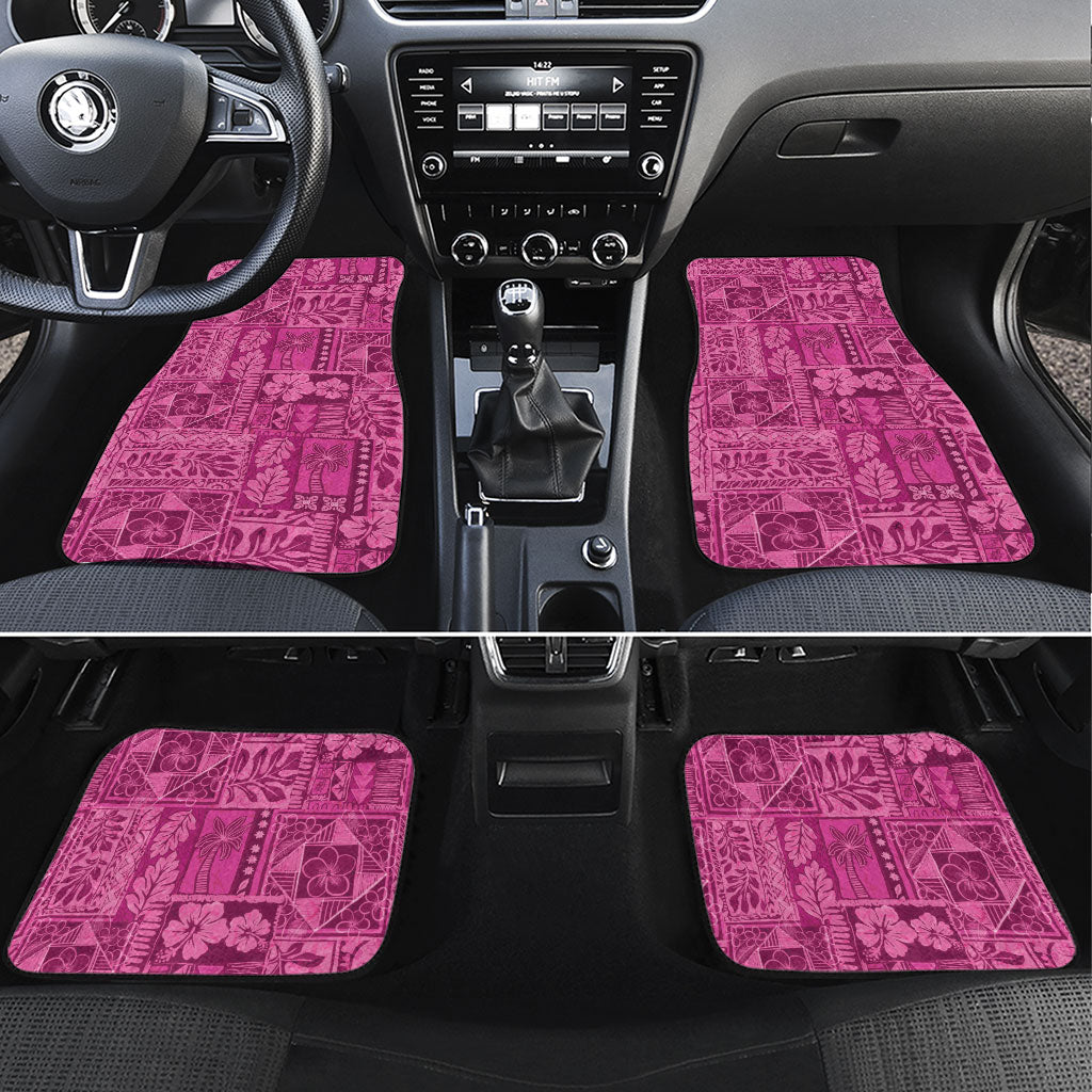 Hawaii Rainforest Beach Tropical Flowers Car Mats LT14 Set 4pcs Pink - Polynesian Pride