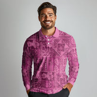 Hawaii Rainforest Beach Tropical Flowers Long Sleeve Polo Shirt LT14 - Polynesian Pride