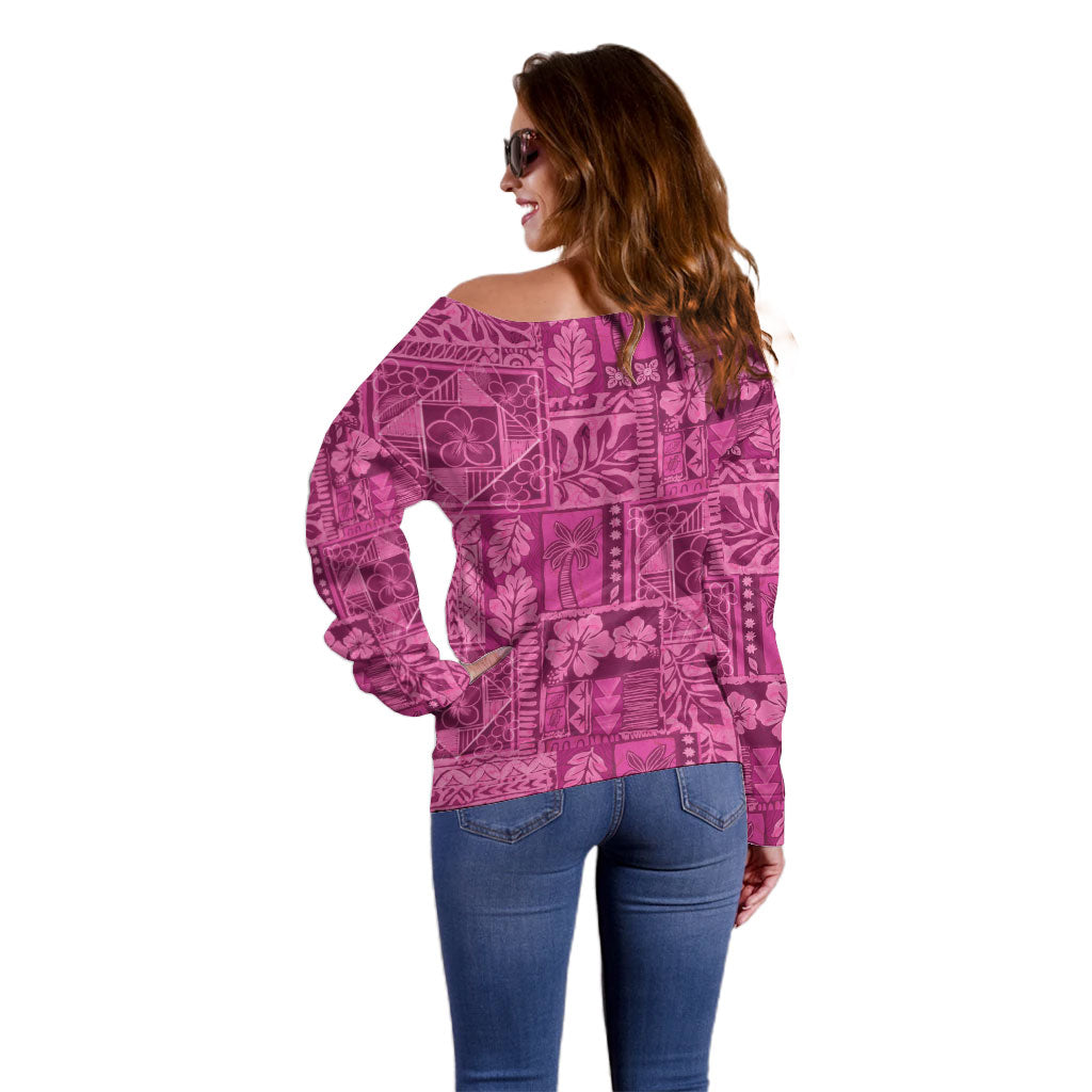Hawaii Rainforest Beach Tropical Flowers Off Shoulder Sweater LT14 - Polynesian Pride