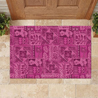 Hawaii Rainforest Beach Tropical Flowers Rubber Doormat LT14 Pink - Polynesian Pride