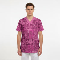 Hawaii Rainforest Beach Tropical Flowers Scrub Top LT14 - Polynesian Pride