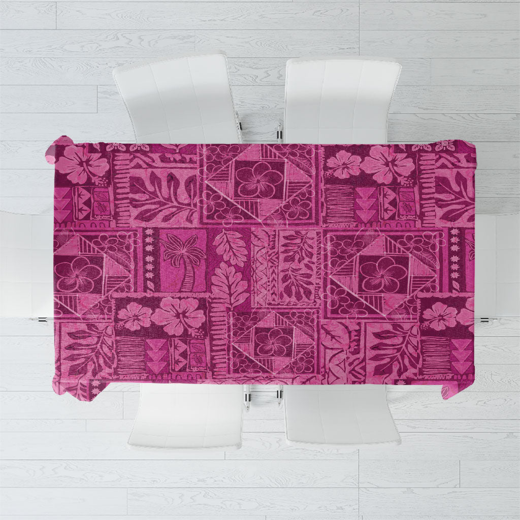 Hawaii Rainforest Beach Tropical Flowers Tablecloth LT14 Pink - Polynesian Pride
