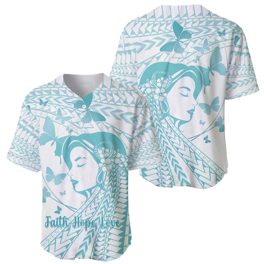Polynesia Cervical Cancer Awareness Month Baseball Jersey Polynesian Women Faith Hope Love!