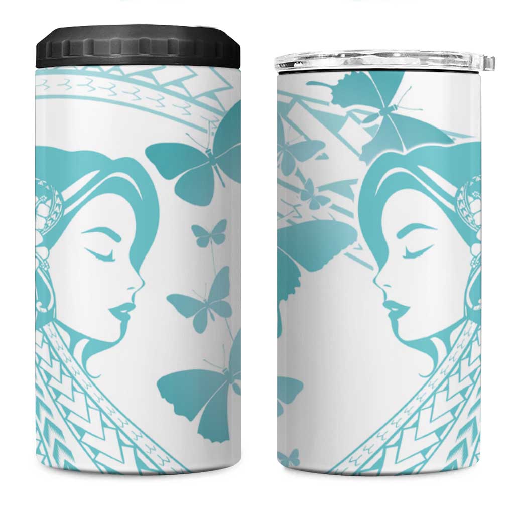 Polynesia Cervical Cancer Awareness Month 4 in 1 Can Cooler Tumbler Polynesian Women Faith Hope Love!