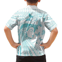 Polynesia Cervical Cancer Awareness Month Family Matching Puletasi and Hawaiian Shirt Polynesian Women Faith Hope Love!