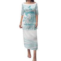 Polynesia Cervical Cancer Awareness Month Family Matching Puletasi and Hawaiian Shirt Polynesian Women Faith Hope Love!